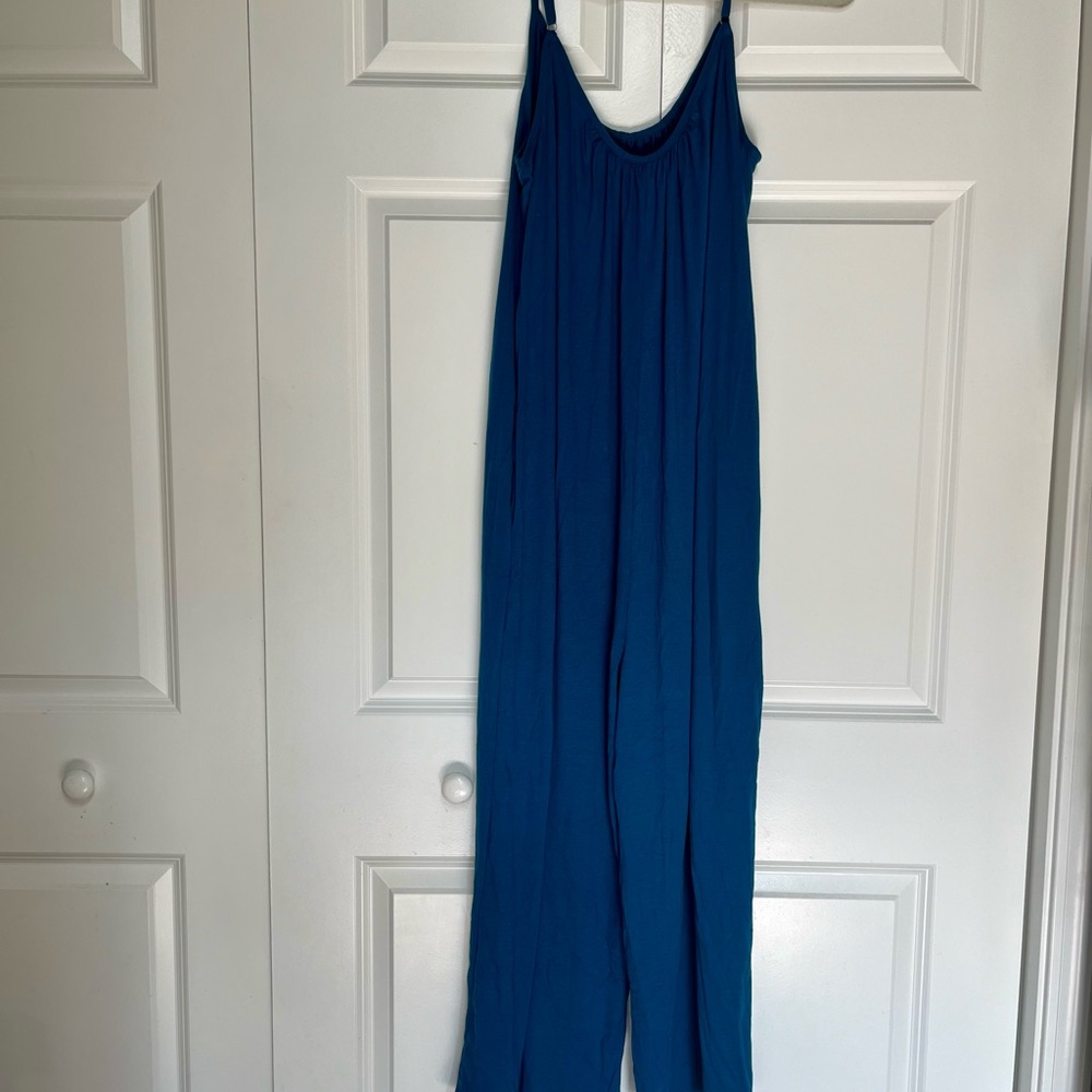 Dokotoo Adjustable Spaghetti Strap Stretchy Long Pant Romper Jumpsuit w/ Pockets